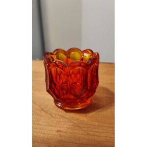 L.E. Smith Dominion Flame Amberina Toothpick Holder